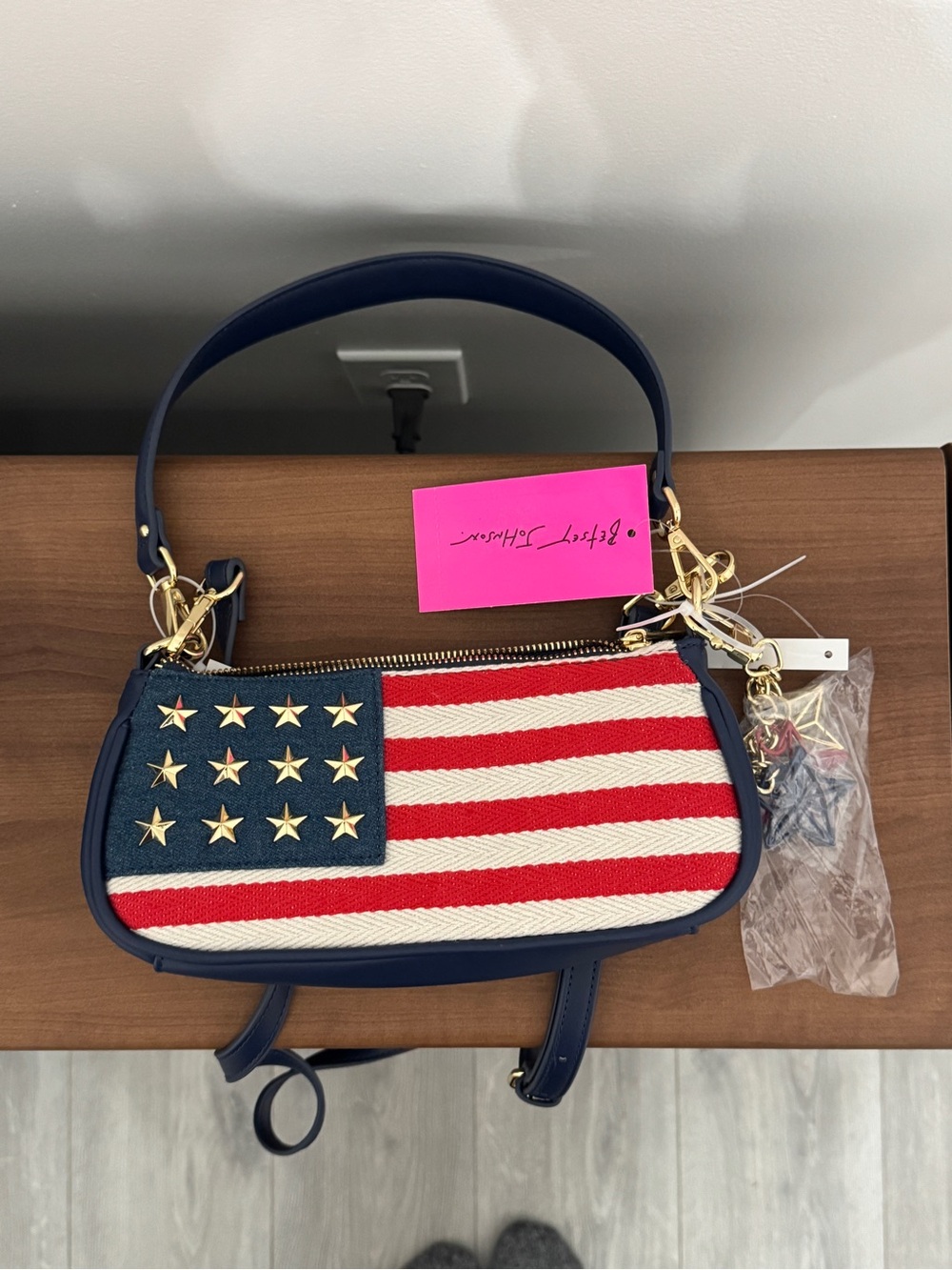 Navy Americana Star Stripe Shoulder Bag